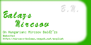 balazs mircsov business card